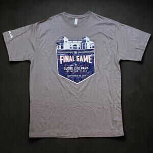 Texas Rangers Baseball Globe Life Field Final Game T-Shirt Gray Graphic Print XL
